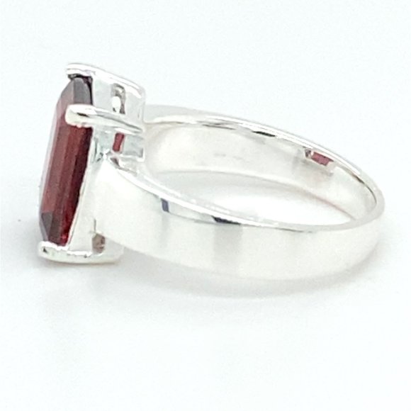 Pyrope 3.50ct Platinum Solid Silver Ring - Picture 6 of 7